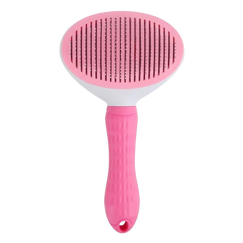 ANYWAGS Pet Brush Self Cleaning Shedding Hair Removal Ergonomic Handle Grooming Tool