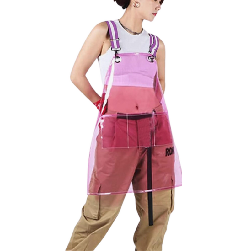 Anypron Pink Waterproof TPU Apron Oilproof Workwear for Barber Salon
