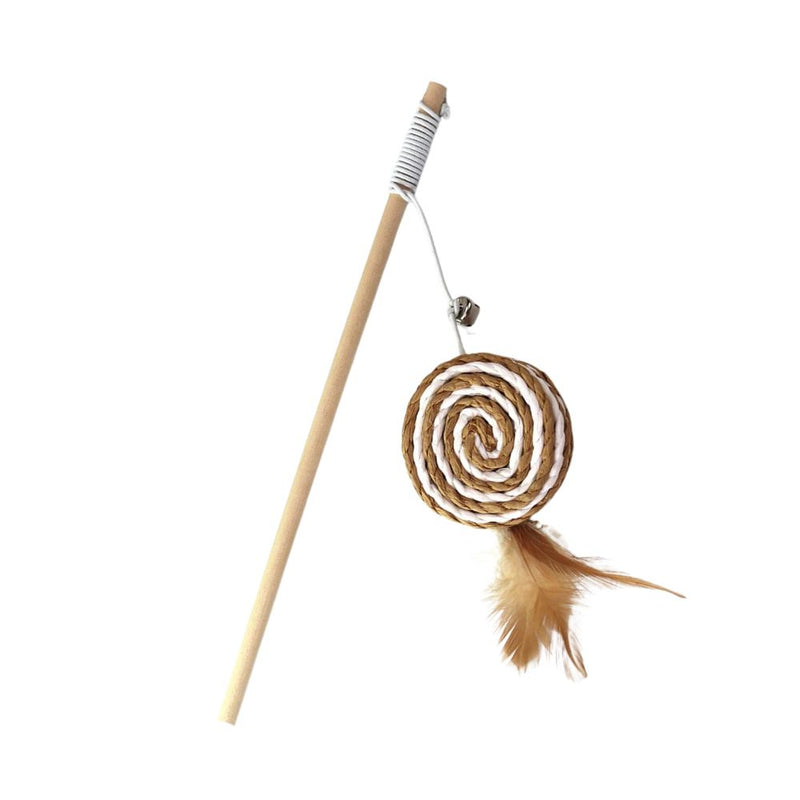 Anypet Pet Toys Catcher Stick Wood Round Ball Interactive Accessories