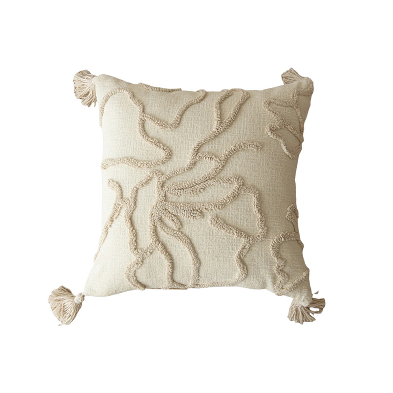Anypillow Pillowcase Beige Abstract Lines Embroidered Decorative Cushion Cover