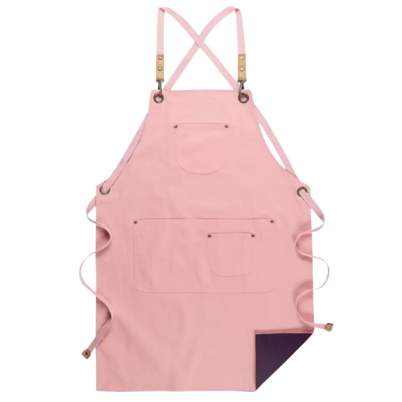 Anypron Purple Pink Cooking Apron for Men Women Chef Cafe Workwear