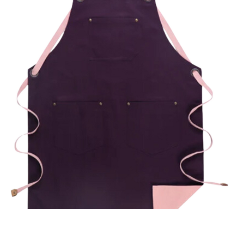 Anypron Purple Pink Cooking Apron for Men Women Chef Cafe Workwear
