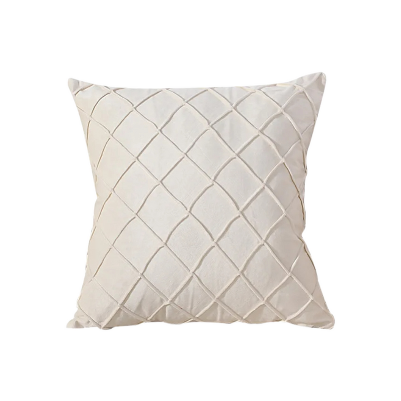 Anypillow Pillowcase White Diamond Lattice Embroidered Decorative Cushion Cover