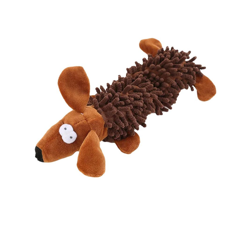 ANYWAGS Pet Toys Brown Plush Squeaky Dog Soft Play Gear