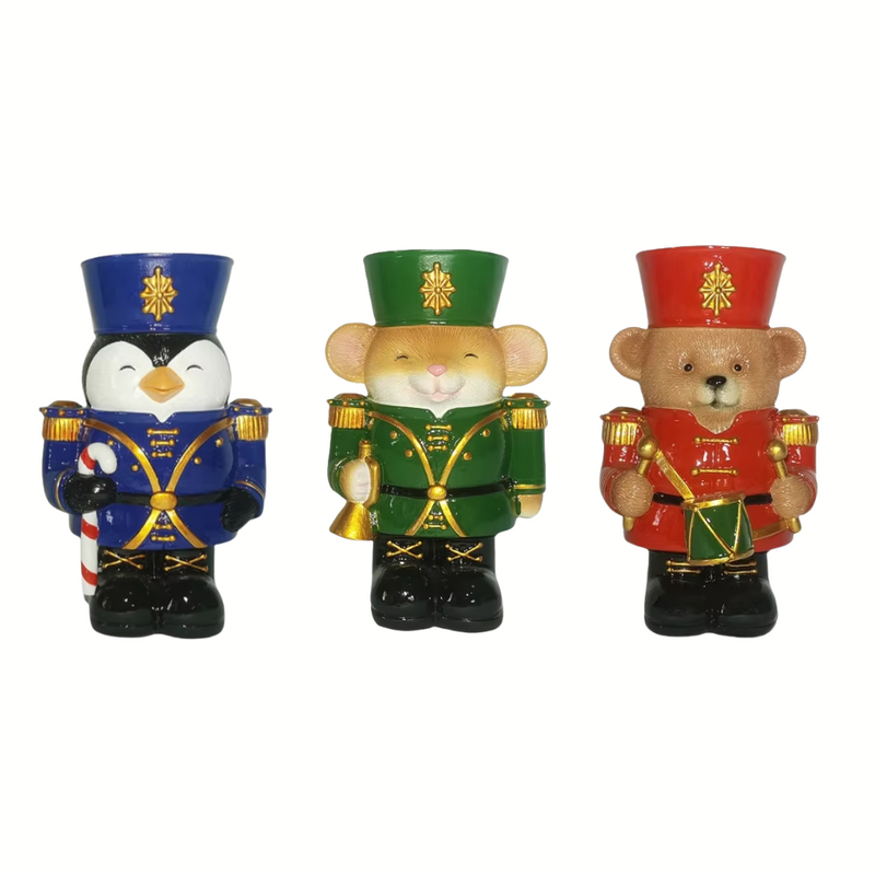 ANYDECO Candle Holder European Resin Soldier Figurine Christmas Decoration