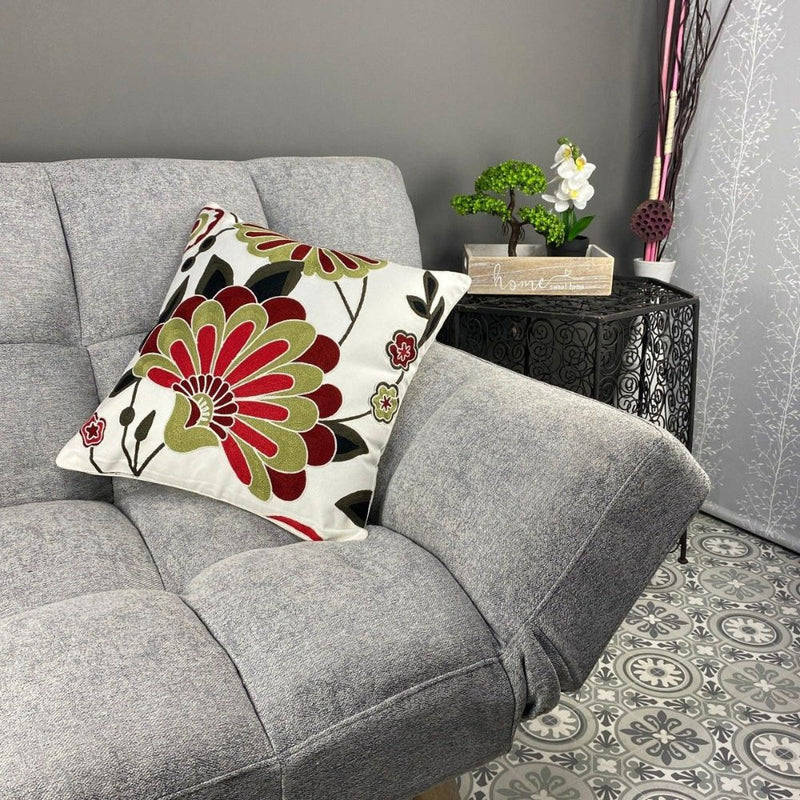 Anypillow Pillowcase White Floral Embroidered Decorative Cushion Cover