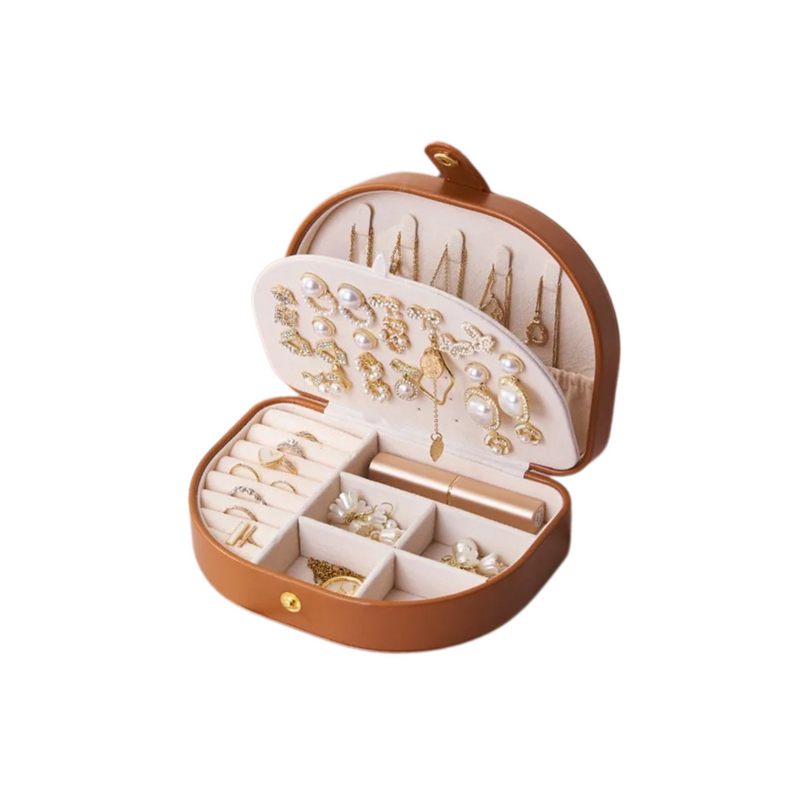 Anyvogue Jewelry Box Portable Semicircular Shell Shaped Organizer with Antioxidant Protection