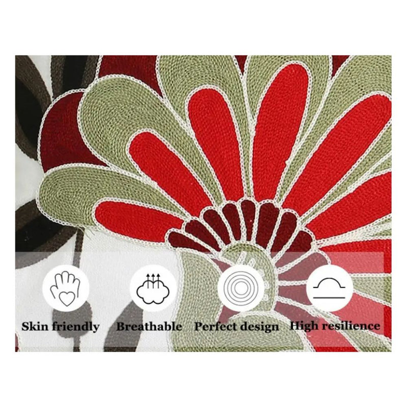 Anypillow Pillowcase White Floral Embroidered Decorative Cushion Cover