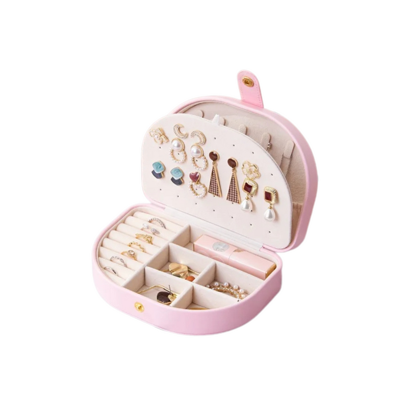 Anyvogue Jewelry Box Portable Semicircular Shell Shaped Organizer with Antioxidant Protection