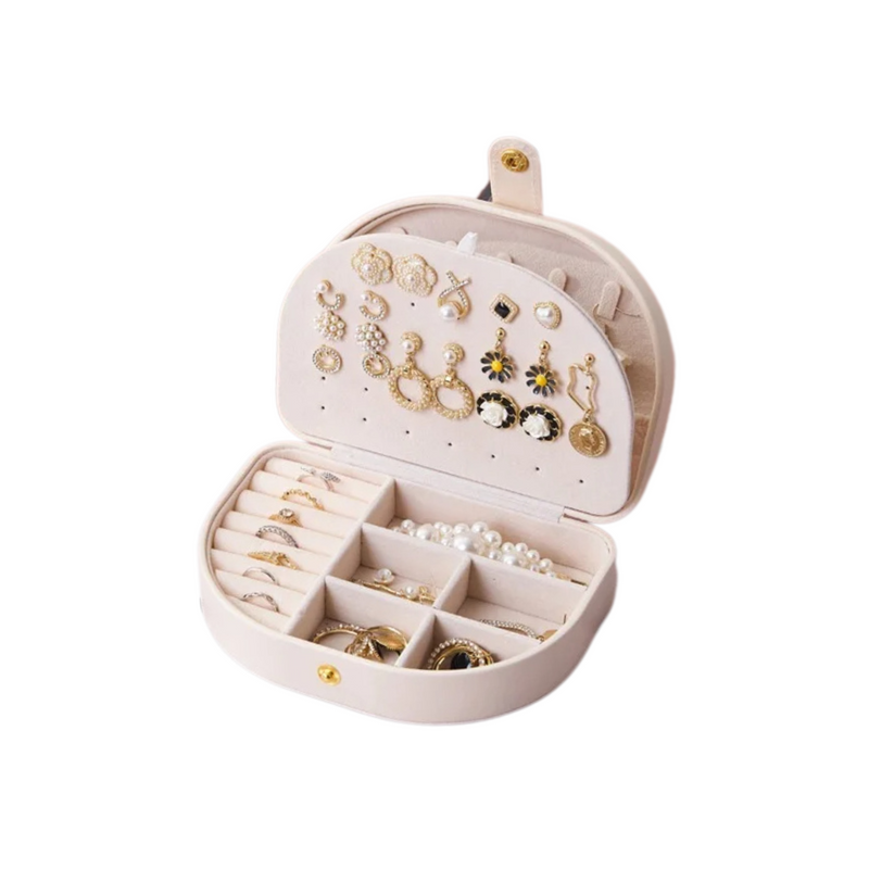 Anyvogue Jewelry Box Portable Semicircular Shell Shaped Organizer with Antioxidant Protection