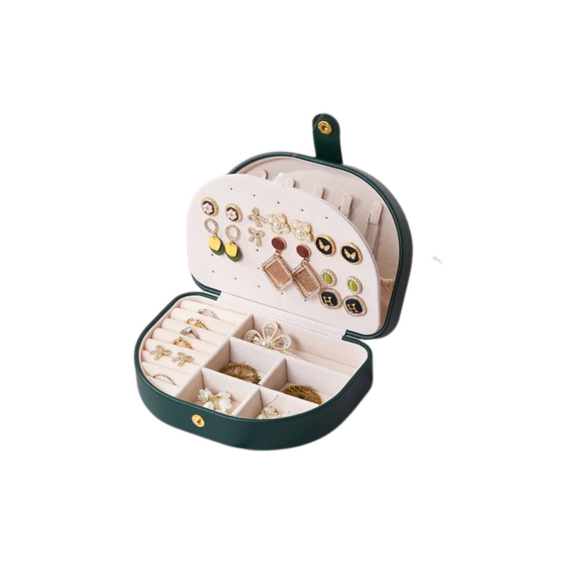 Anyvogue Jewelry Box Portable Semicircular Shell Shaped Organizer with Antioxidant Protection