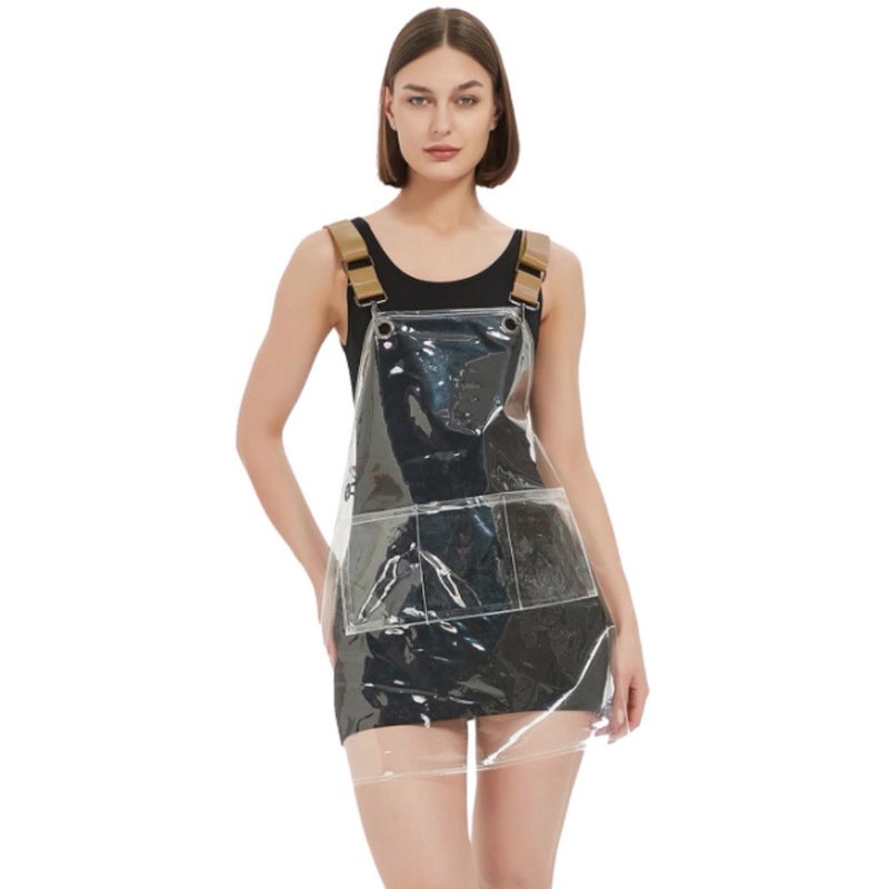 Anypron Khaki Ribbon Waterproof TPU Apron Oilproof for Barber Salon