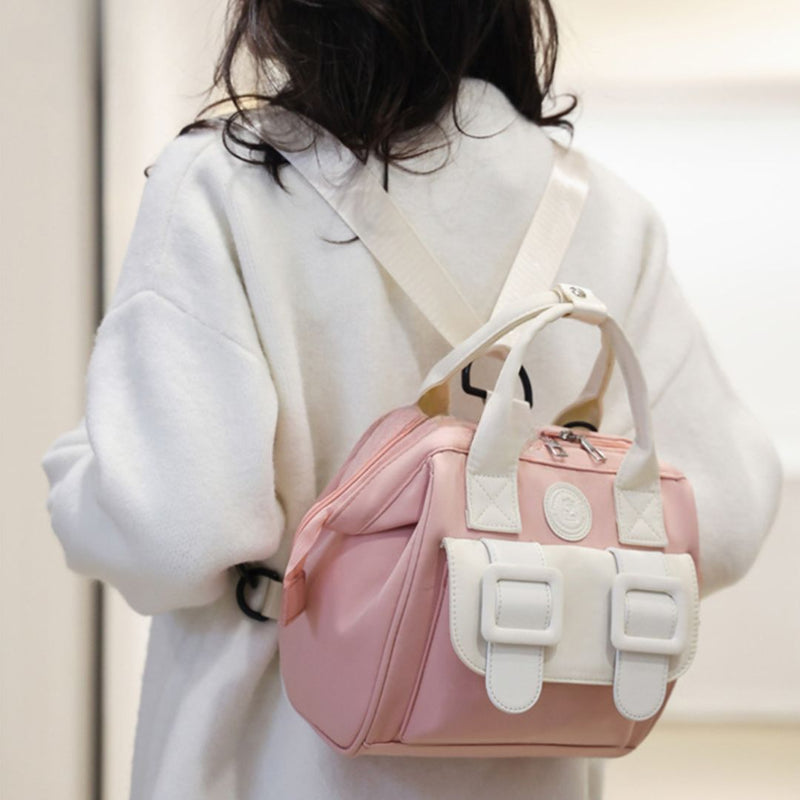 Anymom Mommy Diaper Bag Pink Backpack Big Capacity Handbag Stroller for Moms Detachable Strap Maternity Shoulder Bag