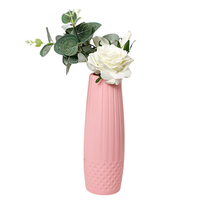 ANYDECO Flower Vase Pink Small Diamond Pattern Table Decor