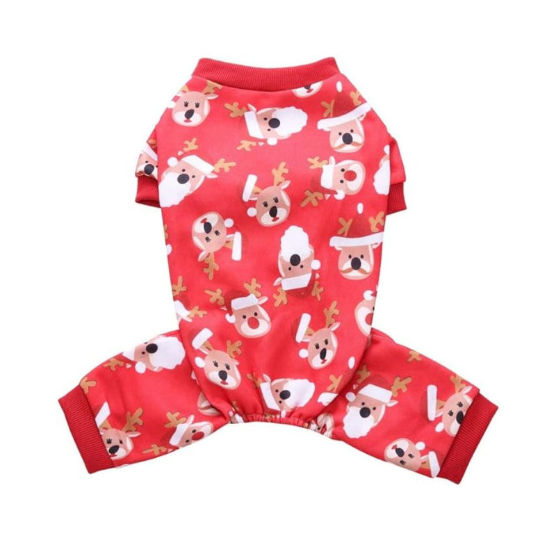 Anypet Dog Costume – Red Santa Claus Print Dog Cat Christmas Shirt with Cape Outfit & Fun Accessories