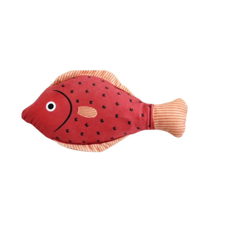 ANYWAGS Pet Toys Red Squeaky Sea Fish Shape Sphynx Plush Cat Accessories