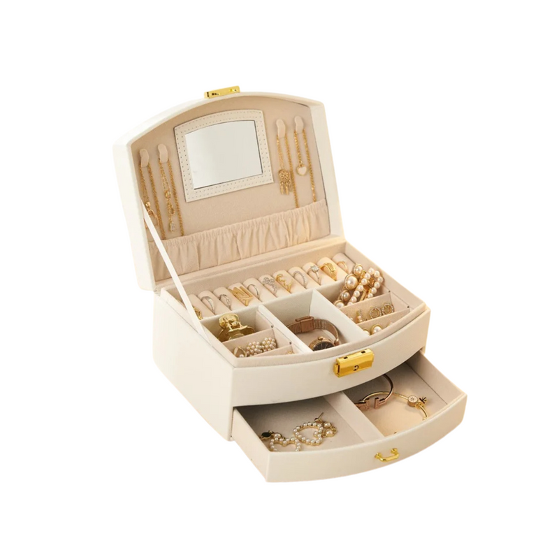 Anyvogue Jewelry Box Compact Multilayer Rings Necklaces Organizer