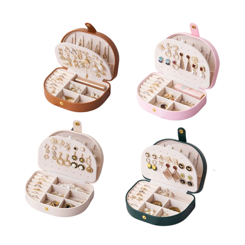Anyvogue Jewelry Box Portable Semicircular Shell Shaped Organizer with Antioxidant Protection