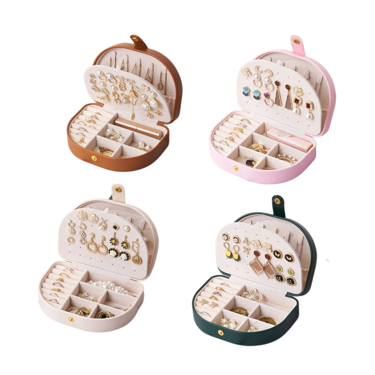 Anyvogue Jewelry Box Portable Semicircular Shell Shaped Organizer with ...