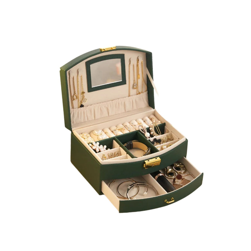 Anyvogue Jewelry Box Compact Multilayer Rings Necklaces Organizer