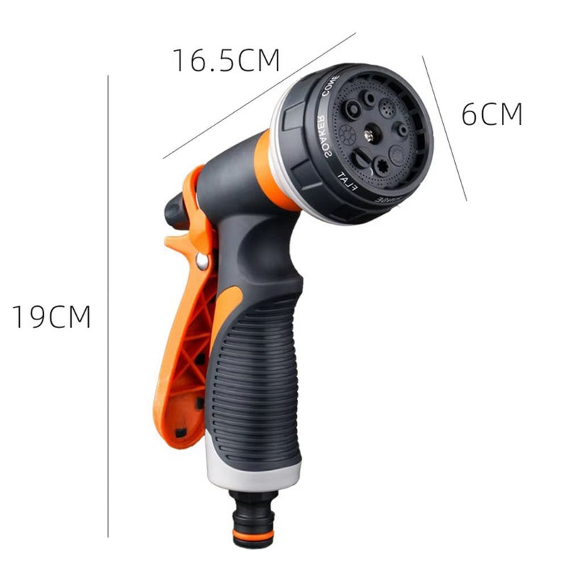 Anygreen Garden Hose Nozzle 4PC Set 8 Mode High Pressure Adjustable Sprayer Universal Tap Connector with Clamp