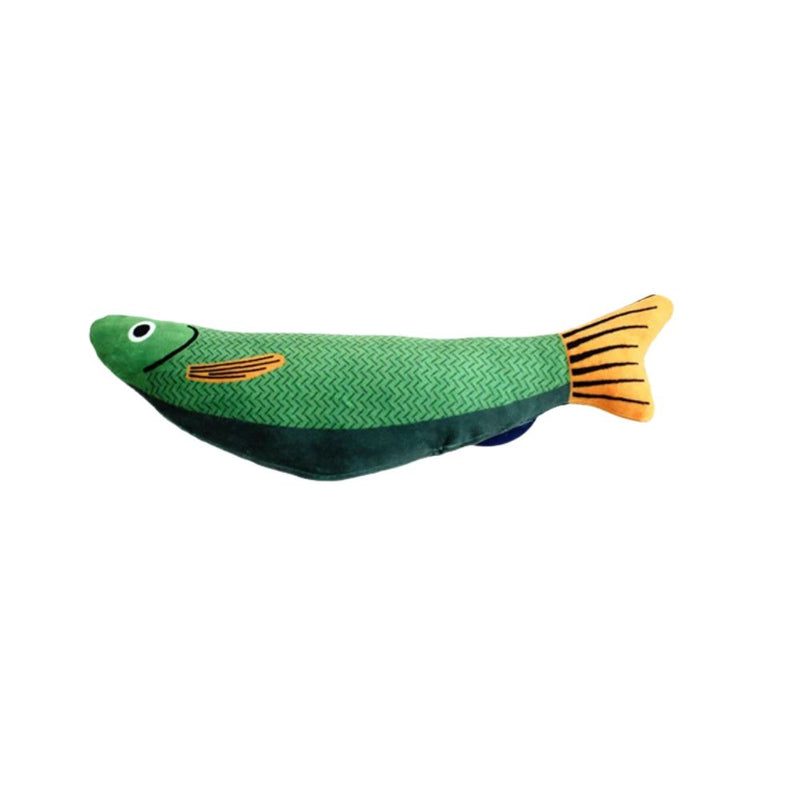 ANYWAGS Pet Toys Green Yellow Squeaky Sea Fish Shape Sphynx Plush Cat Accessories