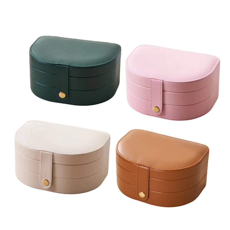 Anyvogue Jewelry Box Half Circle Fliptop Cassette Button Organizer