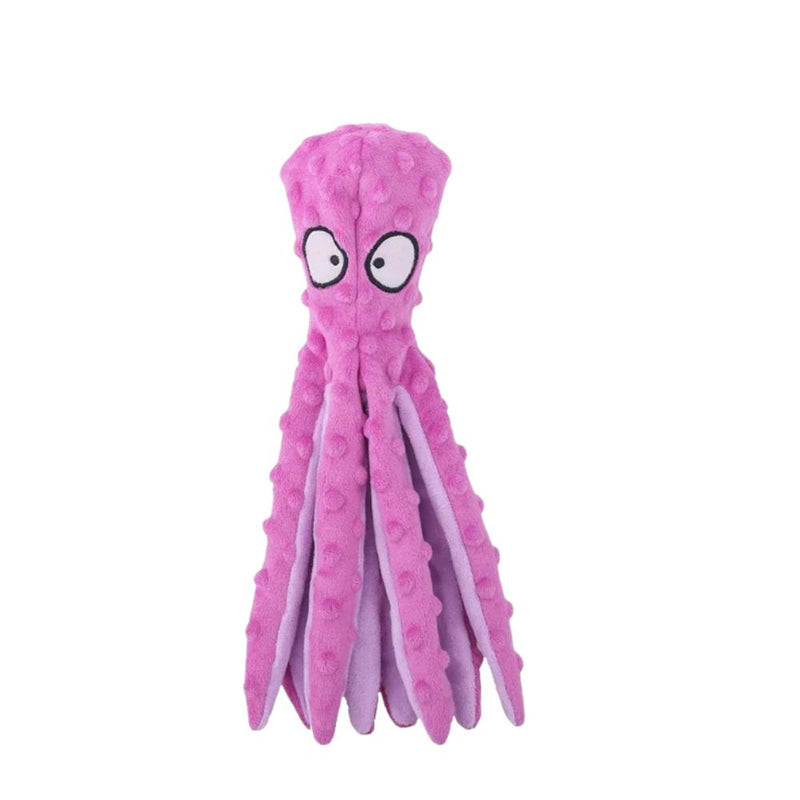 ANYWAGS Pet Toys Purple Plush Octopus Squeaky Teething Chews For Puppies