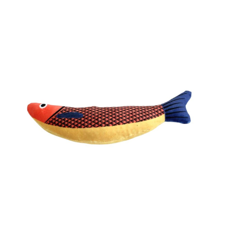ANYWAGS Pet Toys Orange Yellow Squeaky Sea Fish Kicker Shape Plush Cat Accessories