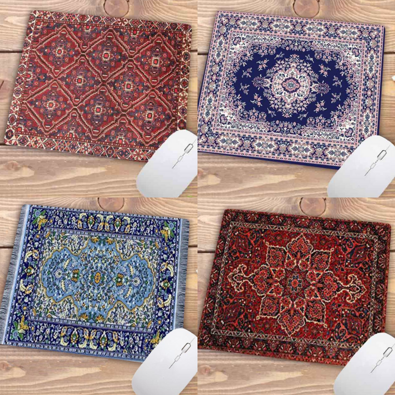 ANYMOB Mouse Pad Brown 22X18CM Persian Tribal Carpet Computer Office Desk Non-Slip Mat