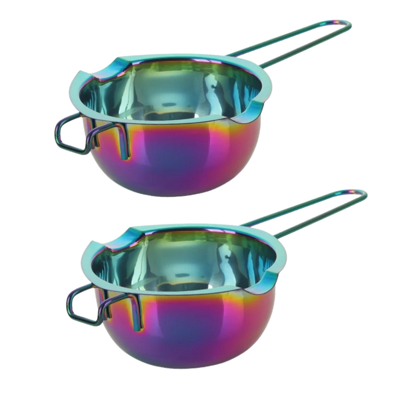 Anygleam Melting Pot 2Pcs Rainbow no.0 Chocolate Melt Cookware Kitchen Heating Container Milk Bowl Baking Tool Kitchenware