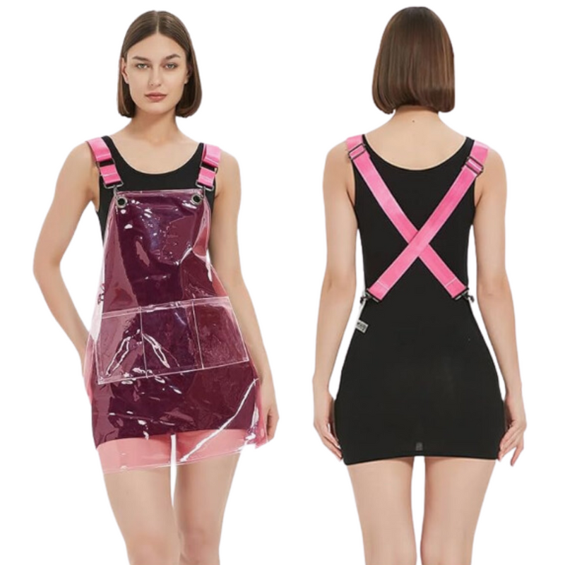 Anypron Waterproof TPU Apron Pink Oilproof Workwear for Barber Painting