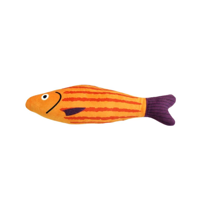ANYWAGS Pet Toys Orange Purple Squeaky Sea Fish Kicker Shape Plush Cat Accessories