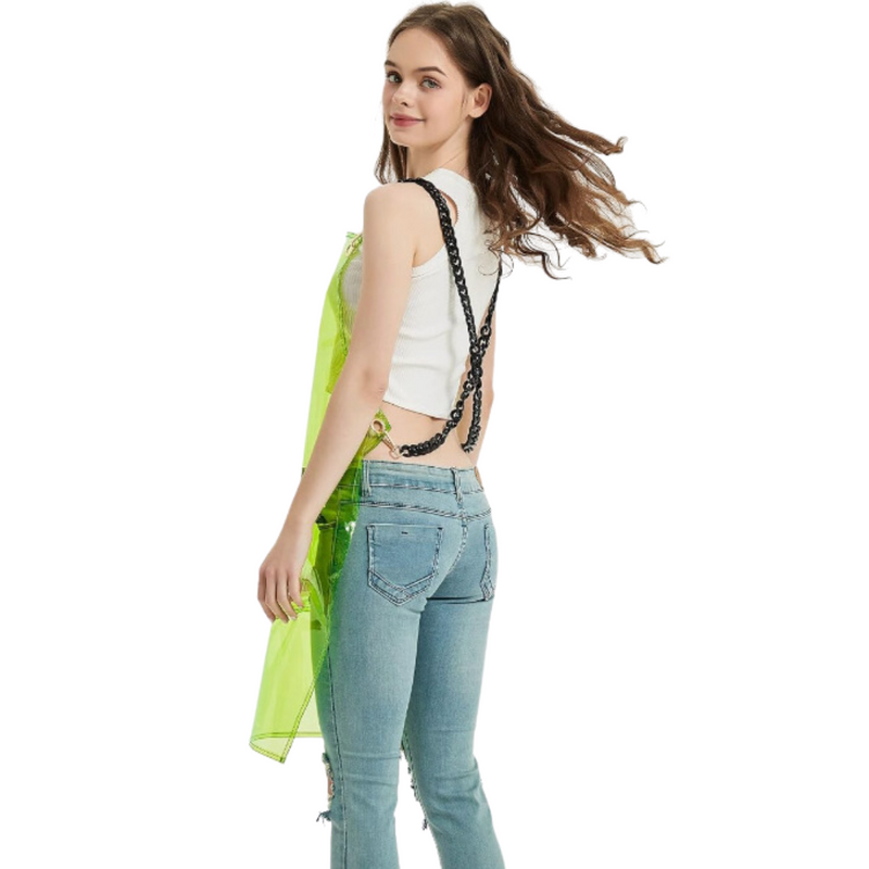 Anypron Barber Apron Green Waterproof Cross-Back 3 Pockets for Stylists