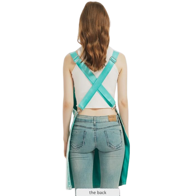 Anypron Sky Blue Waterproof Canvas Apron Double Layer Work Clothes