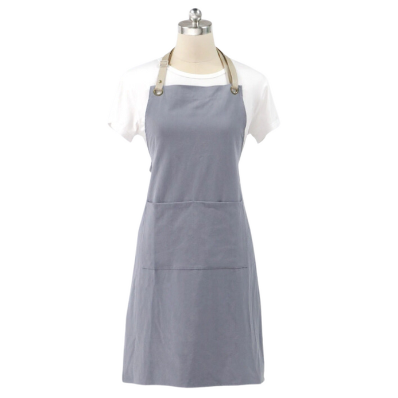 Anypron Cotton Linen Kitchen Apron Purple for Men and Women