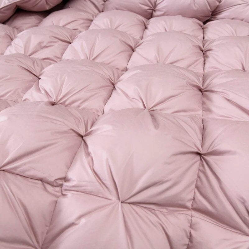 ANYHOUZ Duvet Cover Old Rose Luxury Breathable Puffer Bed Comforter