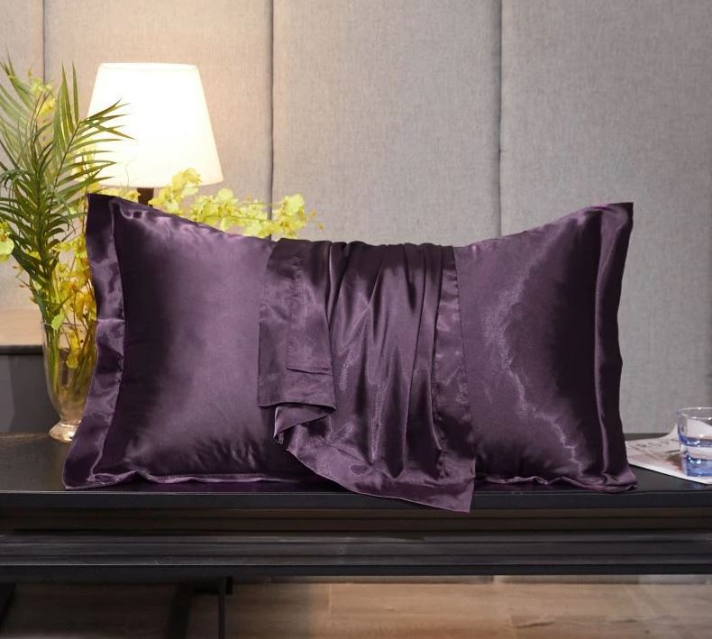ANYHOUZ Pillowcase Crystal Violet Luxury Soft Natural Mulberry Silky Two Sided Satin Cover