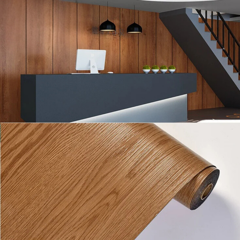 ANYHOUZ Vinyl Floor Tile 40x300cm Brown Wood Grain Waterproof