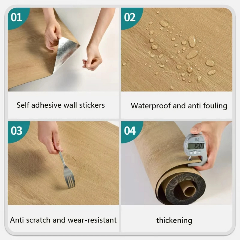 ANYHOUZ Vinyl Floor Tile 40x300cm Dark Brown Wood Grain Waterproof