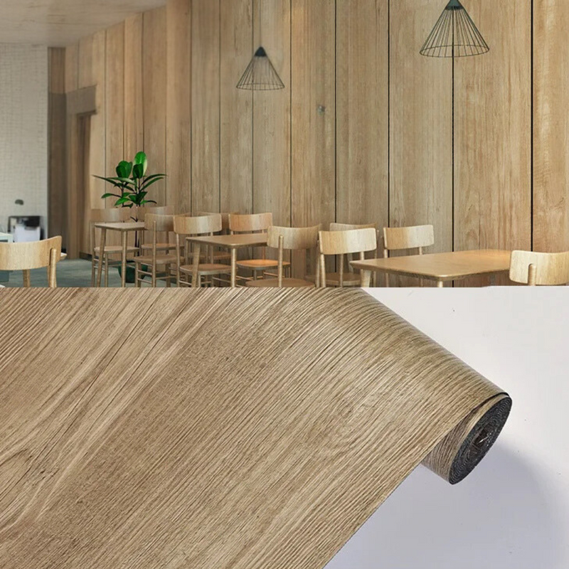 ANYHOUZ Vinyl Floor Tile 40x300cm Warm Brown Wood Grain Waterproof