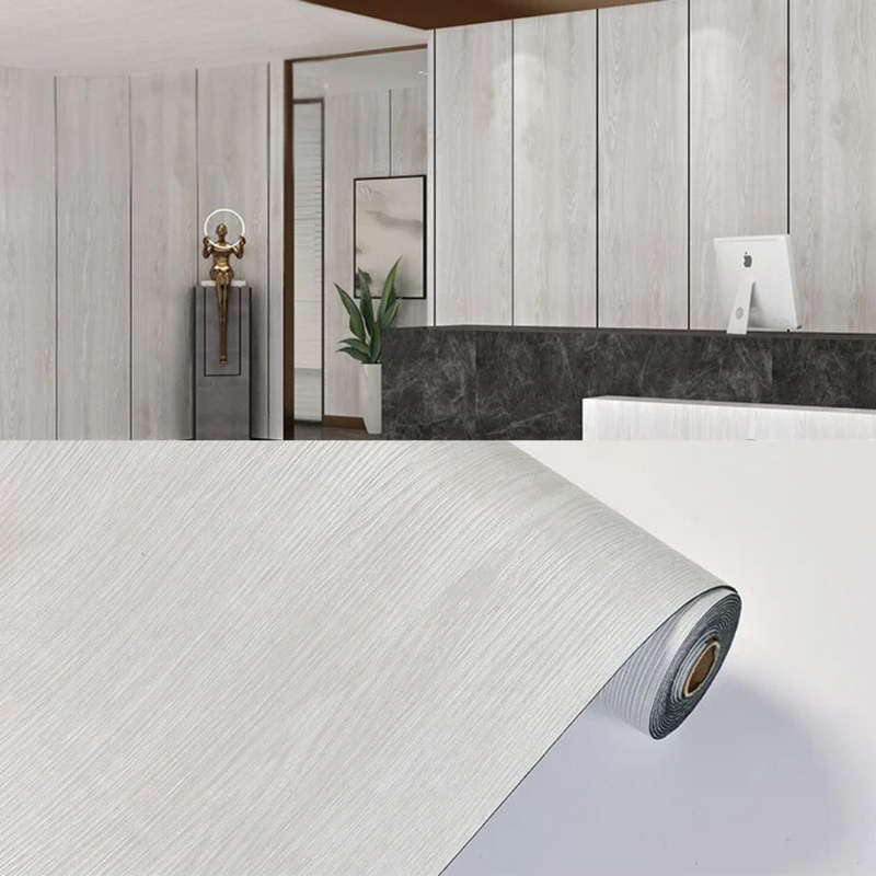 ANYHOUZ Vinyl Floor Tile 40x300cm Off White Wood Grain Waterproof