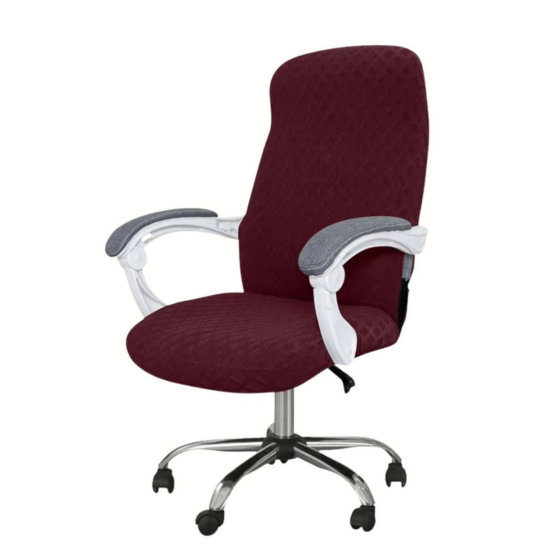 Anyseat Office Chair Cover Wine Red Waterproof Anti Dirt Stretchable Spandex Jacquard Slipcover