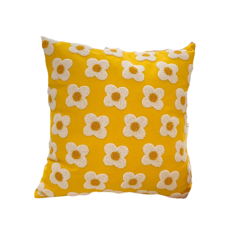 Anypillow Pillowcase Daisy Floral Embroidered Decorative Cushion Cover