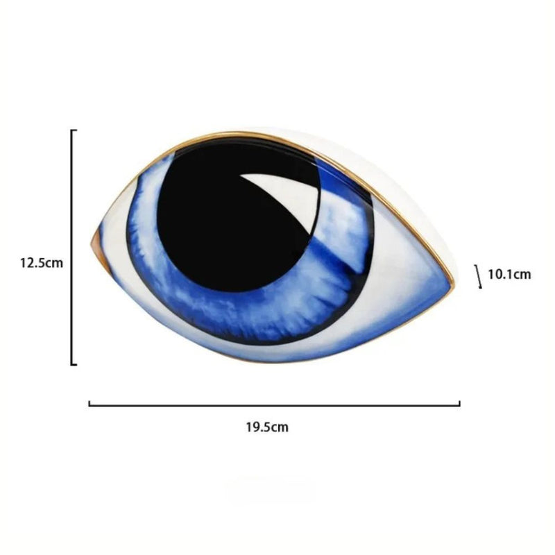 ANYDECO Figurine Ceramic Realistic Evil Eye Statue Home Decor Ornament