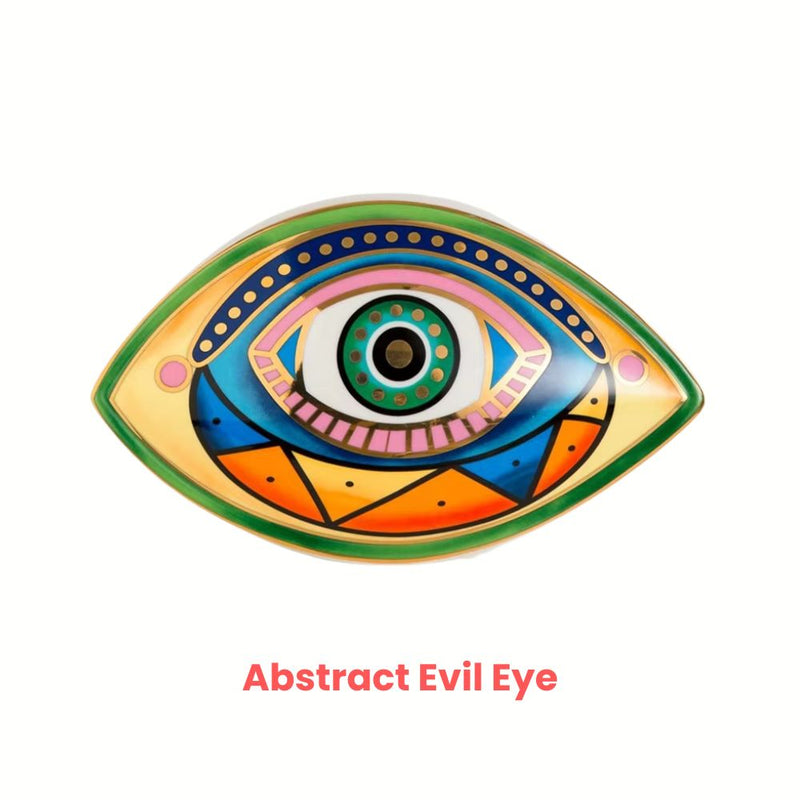 ANYDECO Figurine Ceramic Symbolic Evil Eye Statue Home Decor Ornament