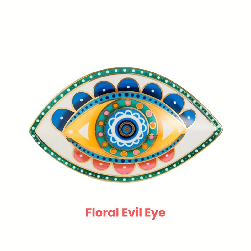 ANYDECO Figurine Ceramic Symbolic Evil Eye Statue Home Decor Ornament