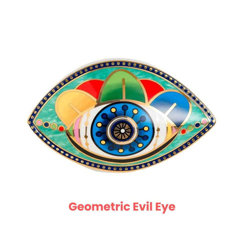 ANYDECO Figurine Ceramic Symbolic Evil Eye Statue Home Decor Ornament