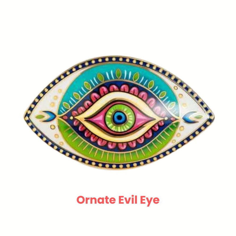 ANYDECO Figurine Ceramic Symbolic Evil Eye Statue Home Decor Ornament