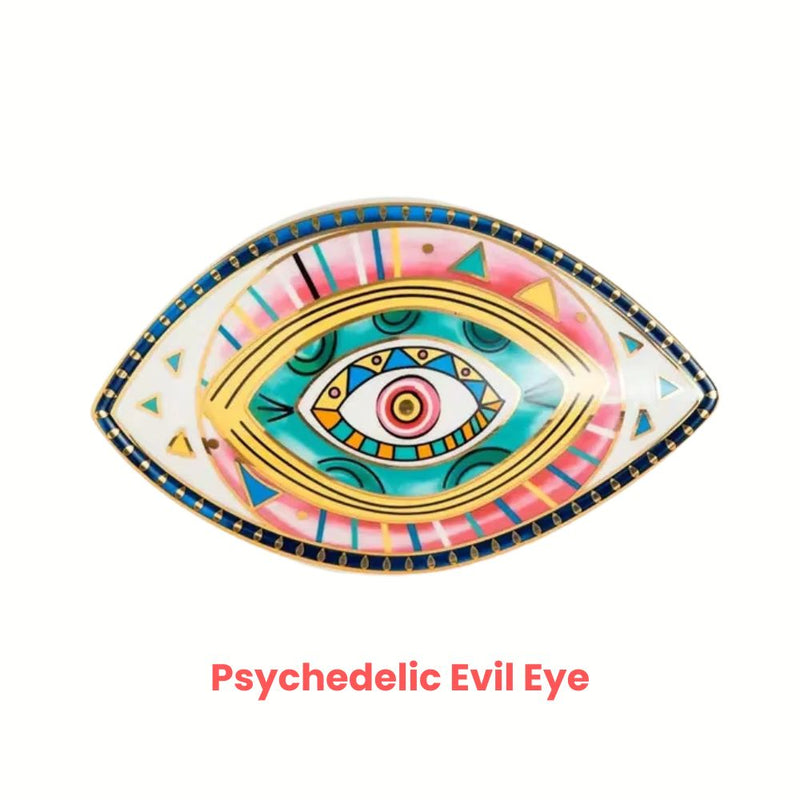 ANYDECO Figurine Ceramic Symbolic Evil Eye Statue Home Decor Ornament